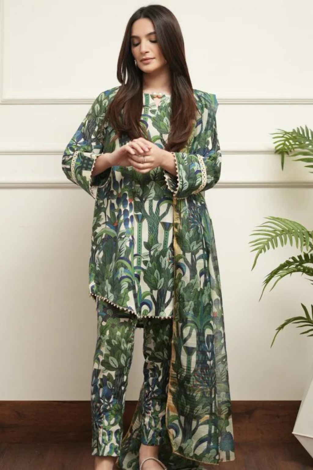 SUMMER LAWN'24- EMERALD FOLIAGE(3pc)