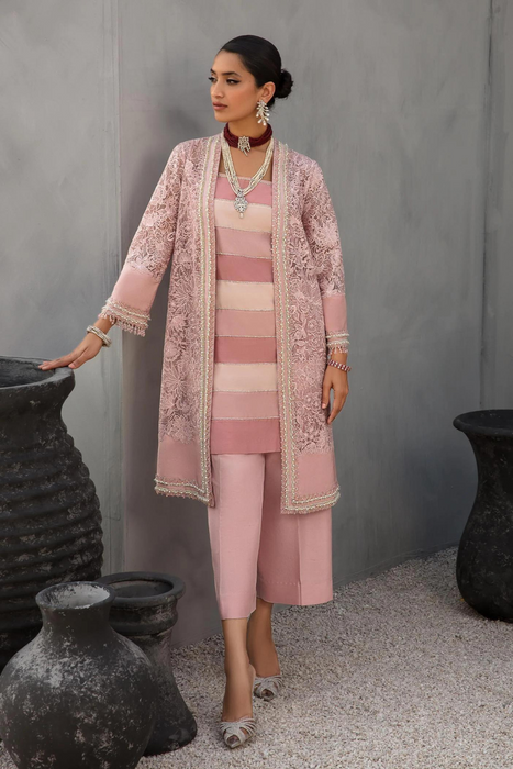 DUSK DELIGHT Intricate Powder Pink Jacket Ensemble