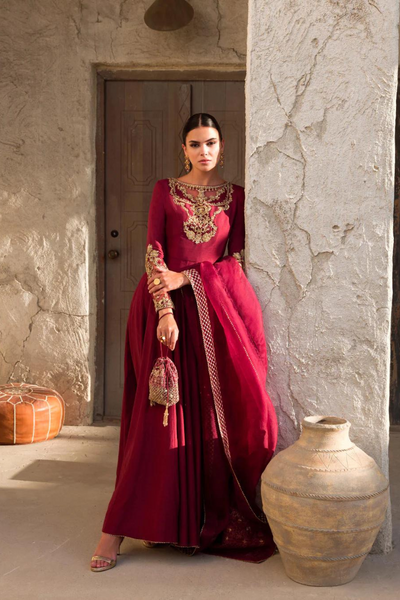 MAAISHA maroon pishwas set 