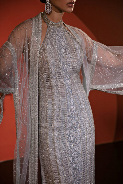 AINE Silver White  Dress 