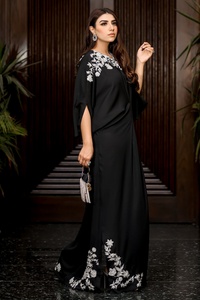 MALAIKA - Elegant Black Georgette Kaftan by Reema Ahsan Chand Balian