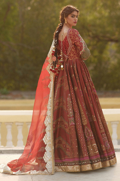 DANEEN red garnet silk peshwas