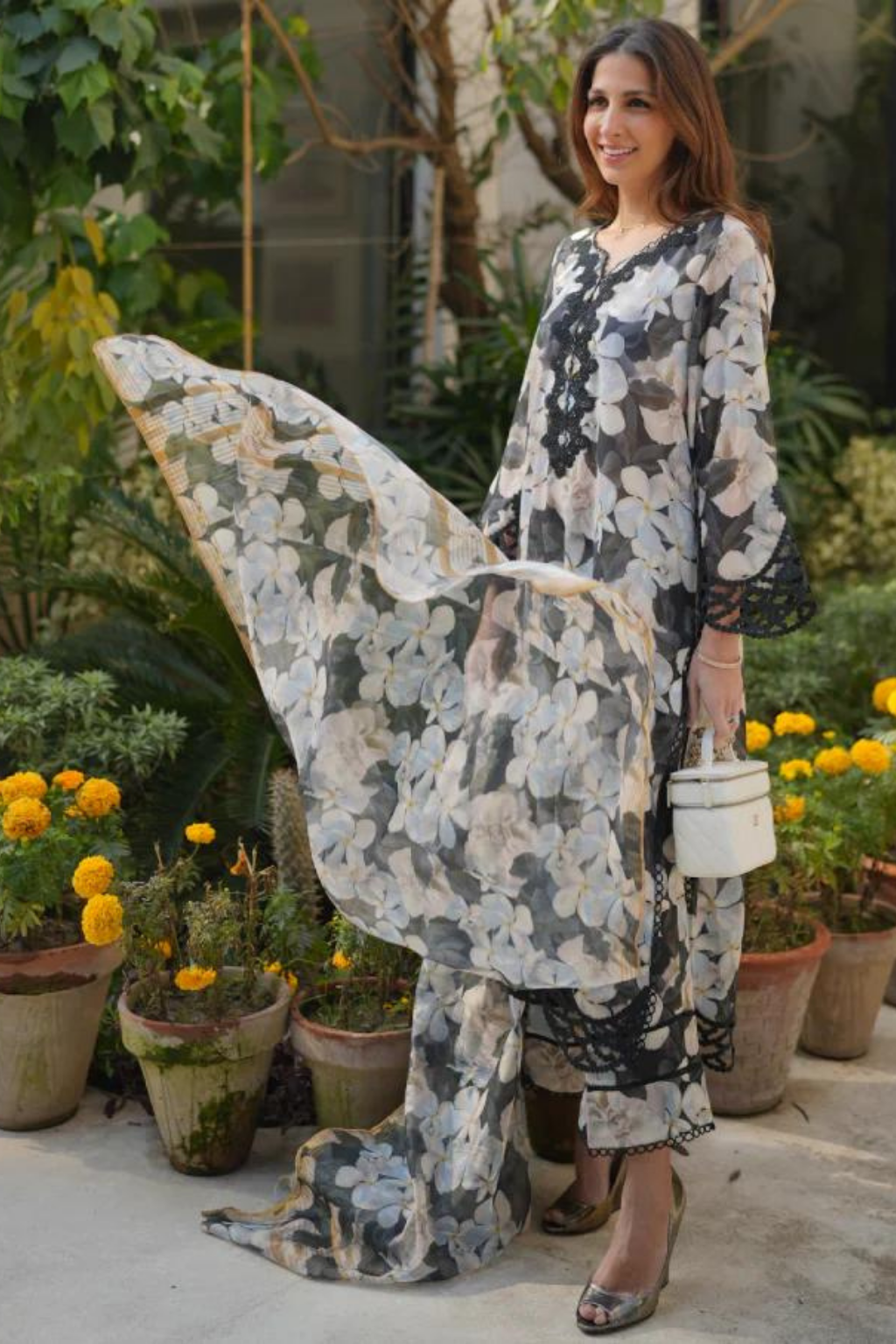 SUMMER LAWN'24- CHAMPA NOIR(3pc)