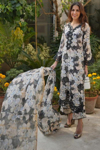 SUMMER LAWN'24- CHAMPA NOIR(3pc)