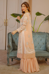 NAZ - Shimmering Peach Georgette & Organza Eid Outfit