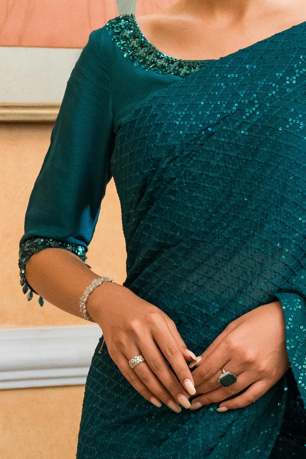 GREEN SARI GLAM (D-16) - second image