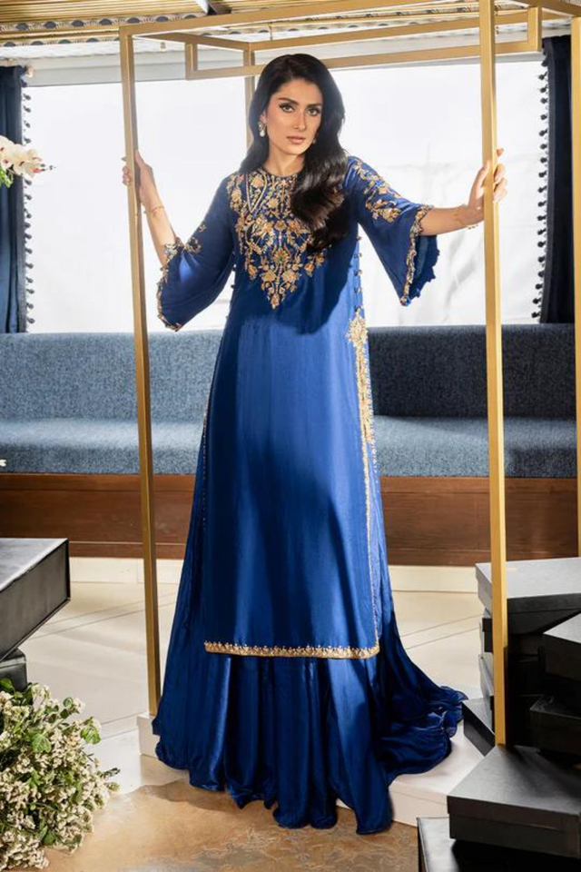 SAPPHIRE- blue Silk Lehenga Set 