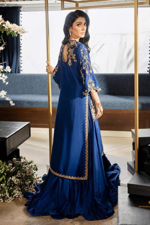 SAPPHIRE- blue Silk Lehenga Set 