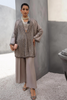 SUBLIME Elegant Taupe Cape with Crystal Embellishments