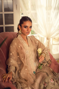 GUL Silk Net Kalidar Sandstone Elegance Shirt