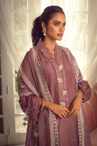 GIAA Violet Berry Silk Net  Embroidered Organza Shirt 