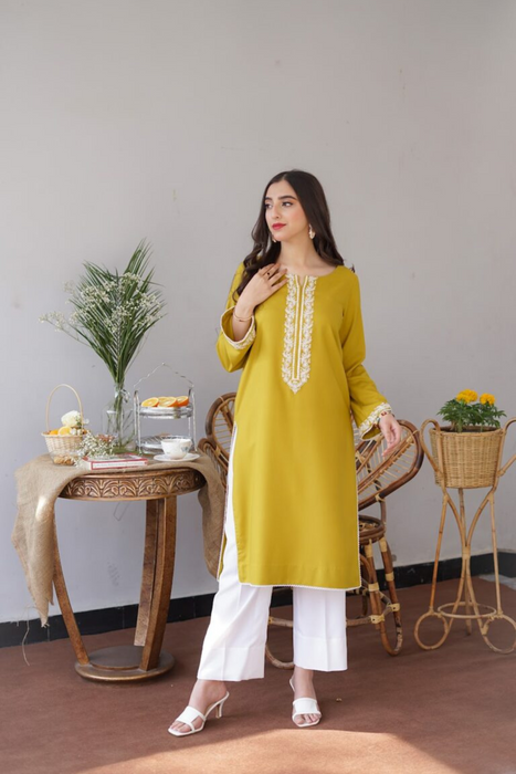  Lime Wool Mareena Kurta Set