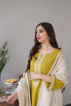  Lime Wool Mareena Kurta Set