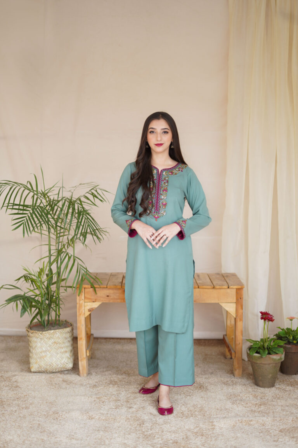 Pistachio Wool Mareena Kurta