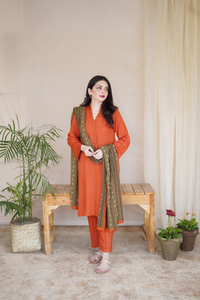 Apricot Wool Mareena Kurta Set