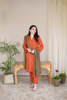 Apricot Wool Mareena Kurta Set