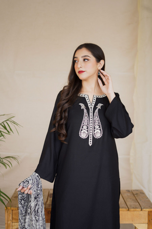 ESPRESSO Black Wool Mareena Kurta  