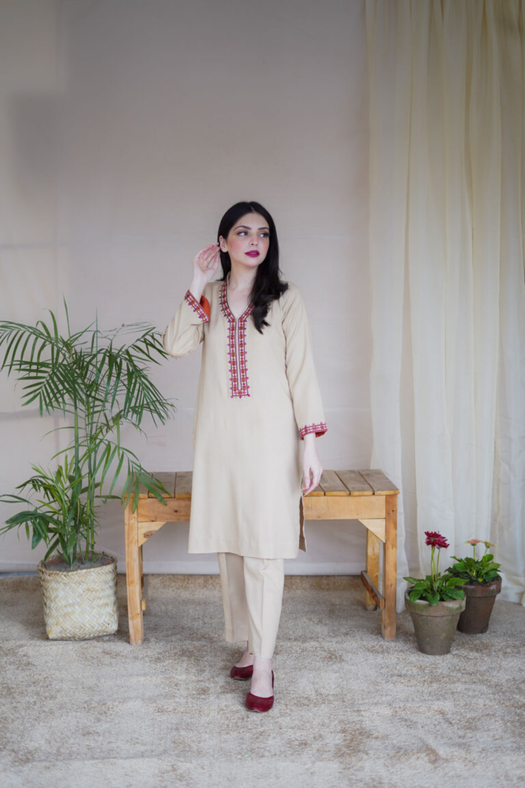 BUTTERMILK Ivory Wool Mareena Kurta