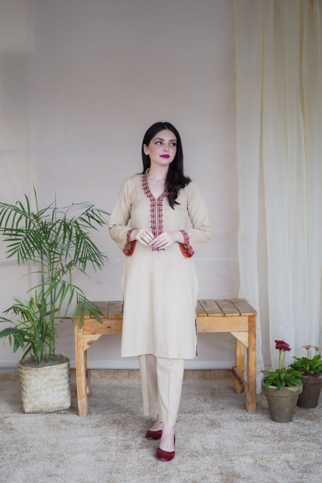 BUTTERMILK Ivory Wool Mareena Kurta