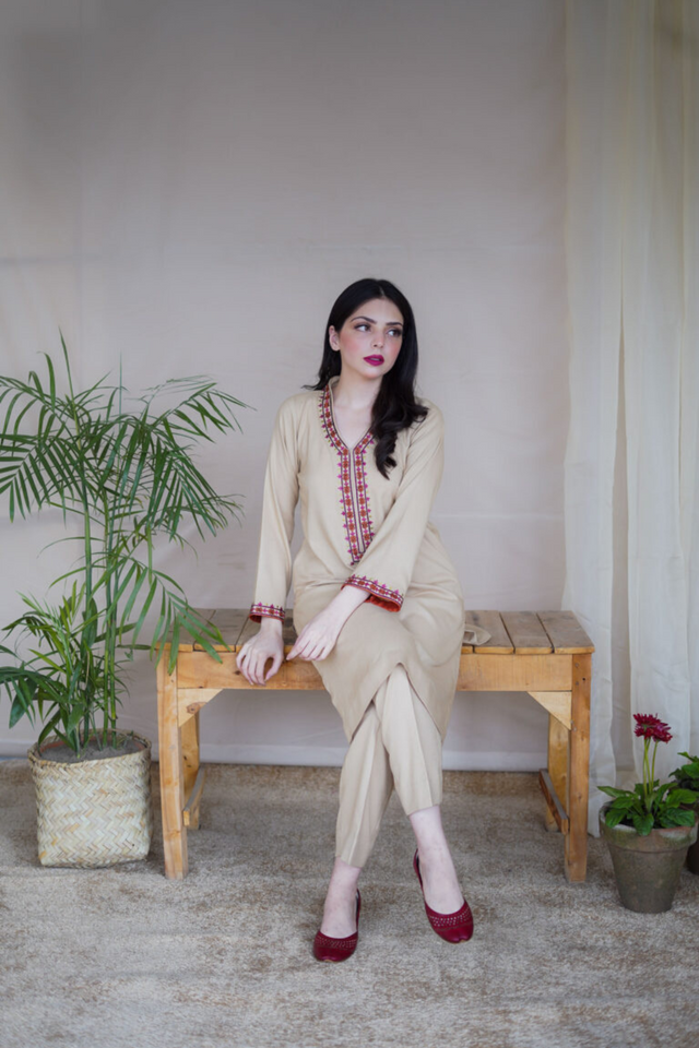 BUTTERMILK Ivory Wool Mareena Kurta