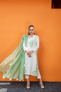 Graceful DANCING WATER Organza Ensemble | Bilal Garment