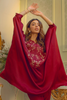 MAISIE Captivating Red Charmeuse Silk Kaftan