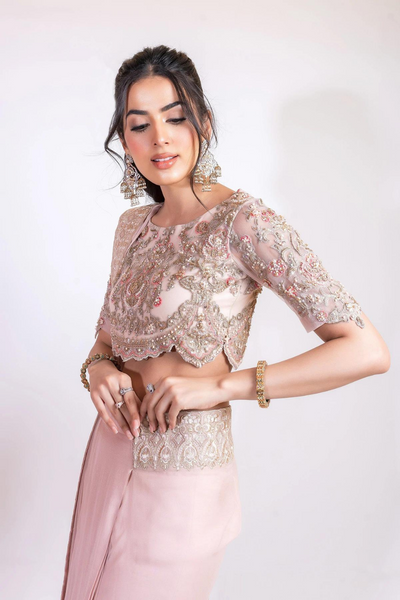 baby pink CLASSIC COOL SARI SET