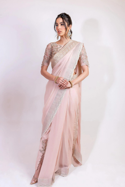 baby pink CLASSIC COOL SARI SET