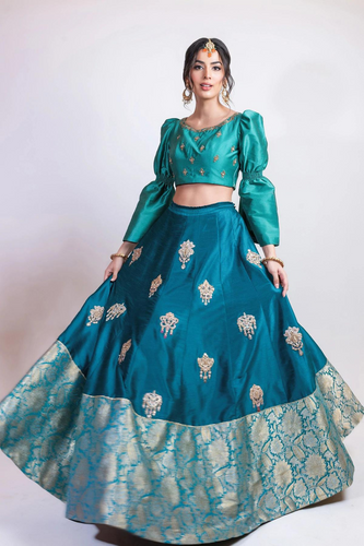 Green & Turquoise Glam CHOLI & LEHNGA