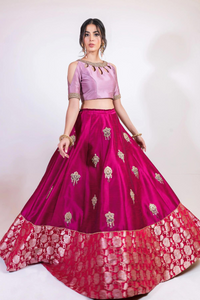 Stylish Pinky-Lavender & Magenta Design LEHNGA CHOLI (D7)