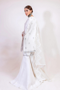 PEARL WHITE GHARARA PANTS & SHIRT set