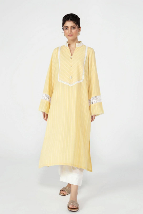 Feminine Dainty Pearl Button Shirt | Ammara Khan Mode Vol-2