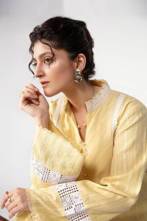 Feminine Dainty Pearl Button Shirt | Ammara Khan Mode Vol-2