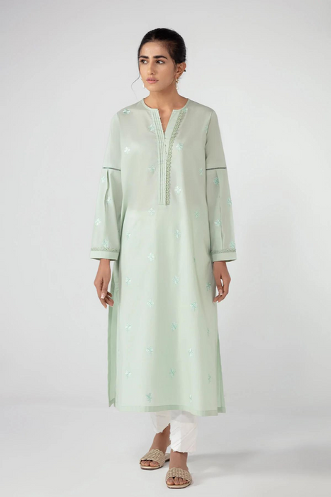 Elegant Long Pistachio Green Shirt | Ammara Khan Mode Vol-2