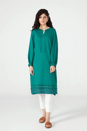 Exquisite Forest Green Shirt | Ammara Khan Mode Vol-2