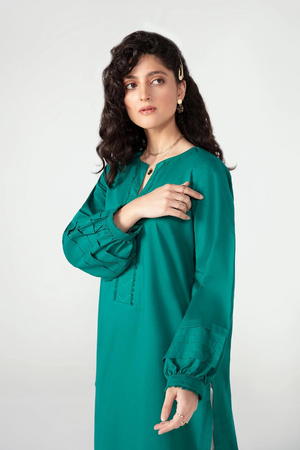 Exquisite Forest Green Shirt | Ammara Khan Mode Vol-2