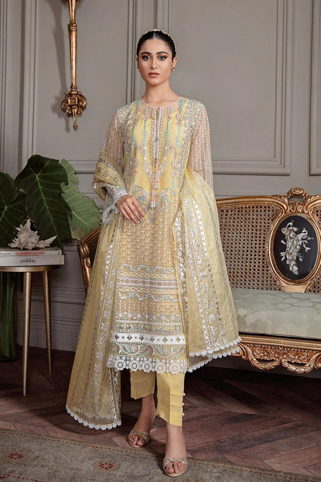 EMBROIDERED KURTA WITH 'PANNI' DUPATTA SET by AMMARA KHAN VIOLA