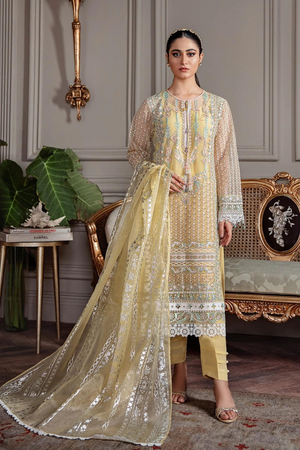 EMBROIDERED KURTA WITH 'PANNI' DUPATTA SET by AMMARA KHAN VIOLA