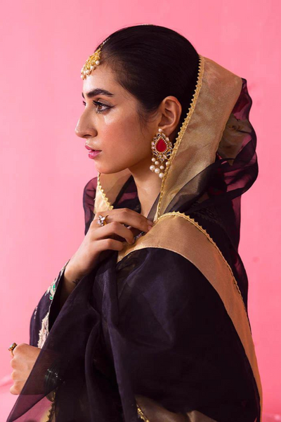 KAAF Black Silk  kurta and shalwar set Luxury Pret