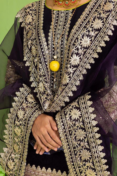 KALA GULAB Black & Golden kurta and shalwar set Luxury Pret 