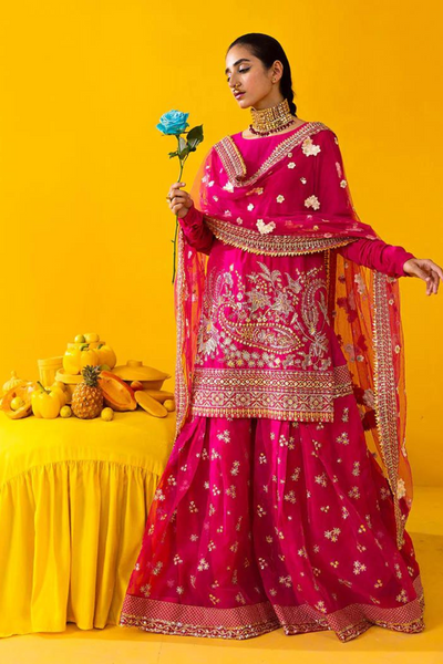 ZARA Chic Hot Pink Gharara Set