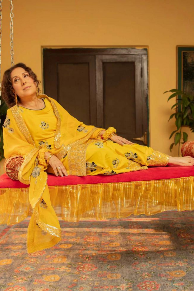 PEHLA PYAR Yellow Silk Set | ALI XEESHAN