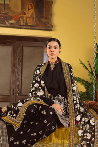 RAAT Black Cotton Net Gharara Set | ALI XEESHAN