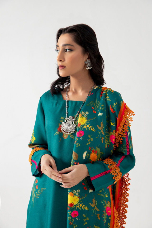 Stunning PARISA Cord Marina Ensemble with Floral Print | Bilal Garment