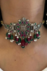 ANTIQUE SILVER PEACOCK CHOKER & JHUMKA SET