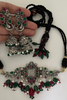 ANTIQUE SILVER PEACOCK CHOKER & JHUMKA SET