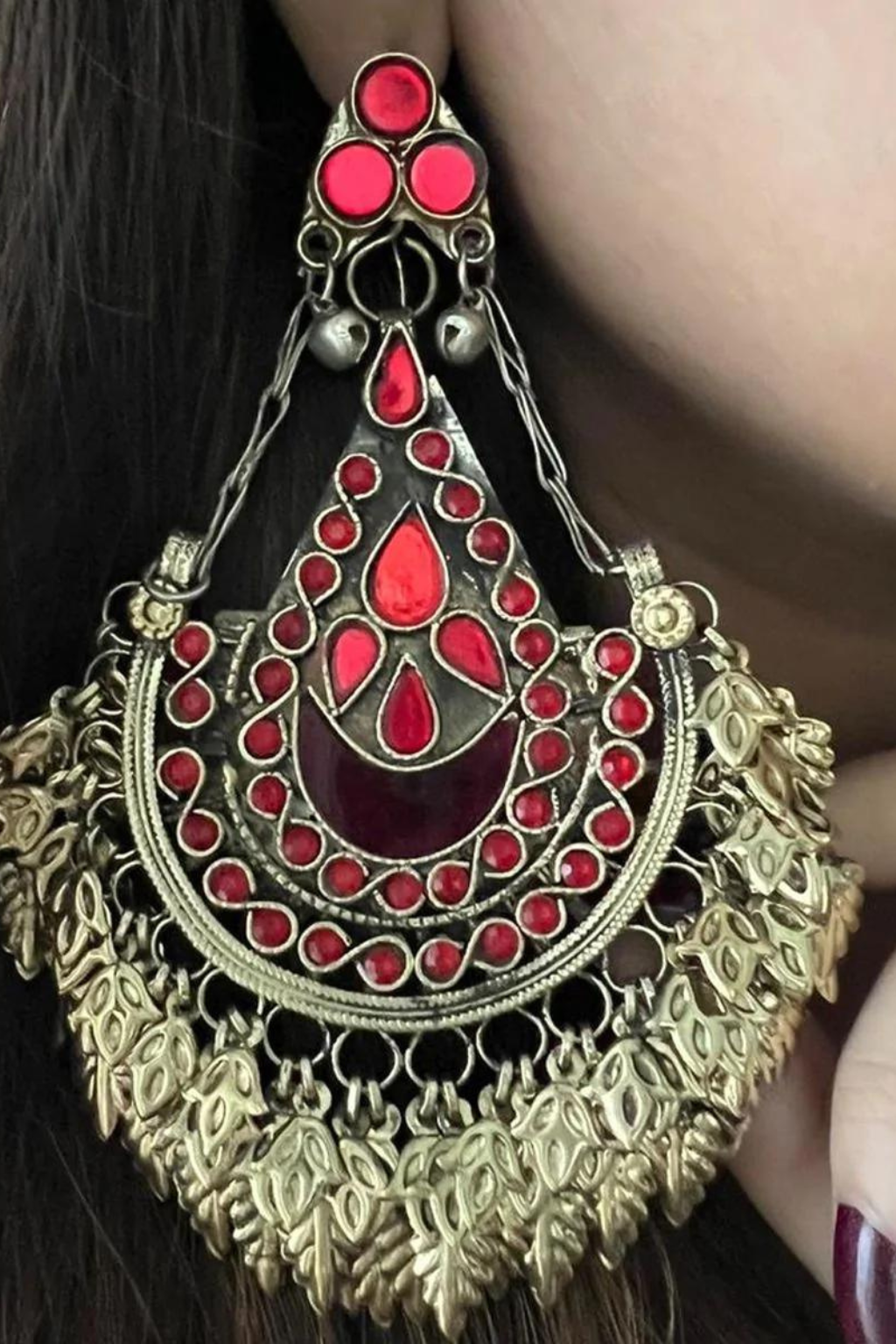 AFGHAN HANDMADE MAROON SET - second image