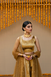 GOLDEN  LEHANGA CHOLI set