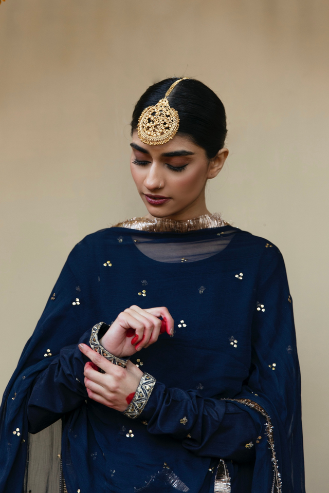 NAVY BLUE kurta &  Churidar set