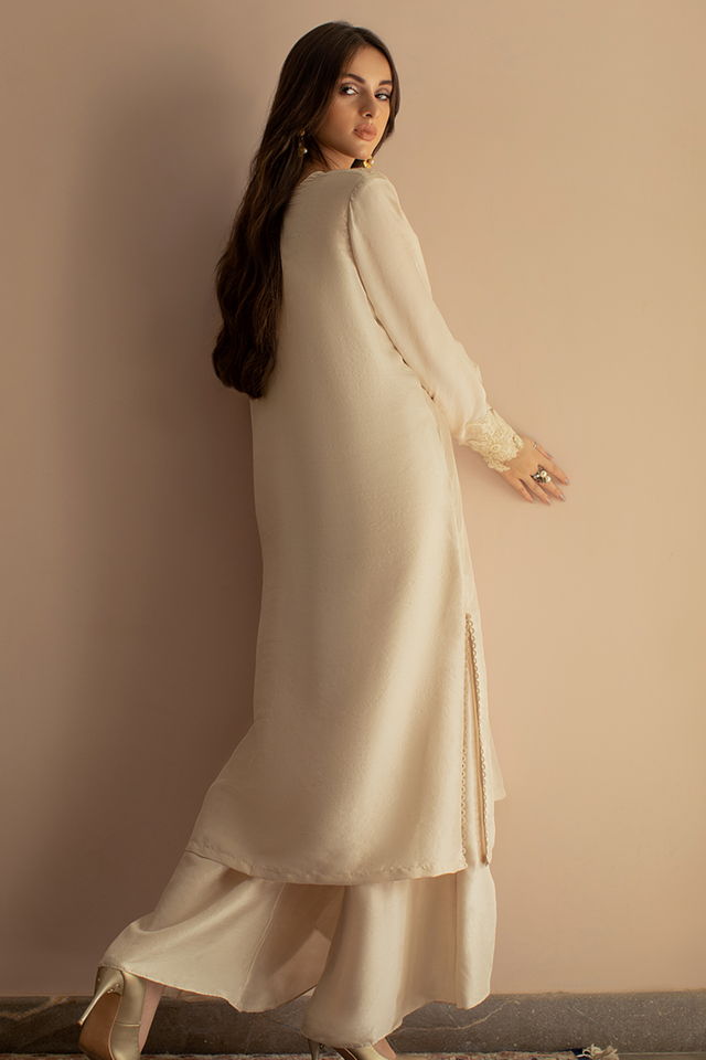 IVORY MIST Ensemble by Deepak Perwani Raw Silk Edit